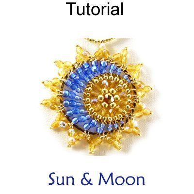 Beaded Sun and Moon Pendant Necklace Jewelry Making Pattern Tutorial Directions | Simple Bead Patterns