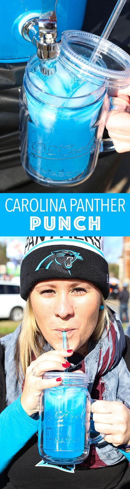 Carolina Panther Punch – the perfect cocktail for the football postseason and hopefully the Super Bowl!