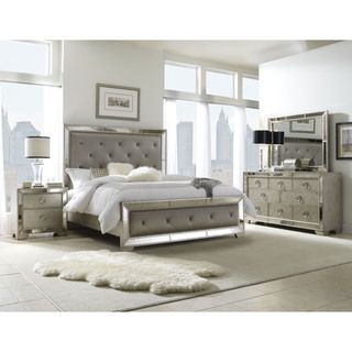 Celine 5-piece Mirrored and Upholstered Tufted Queen-size Bedroom Set. overstock.com….I am in LOVE with this bedroom set!