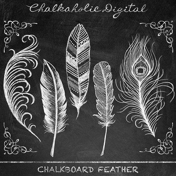 Chalkboard Clip Art Chalkboard Feather Clip by ChalkaholicDigital, $4.00