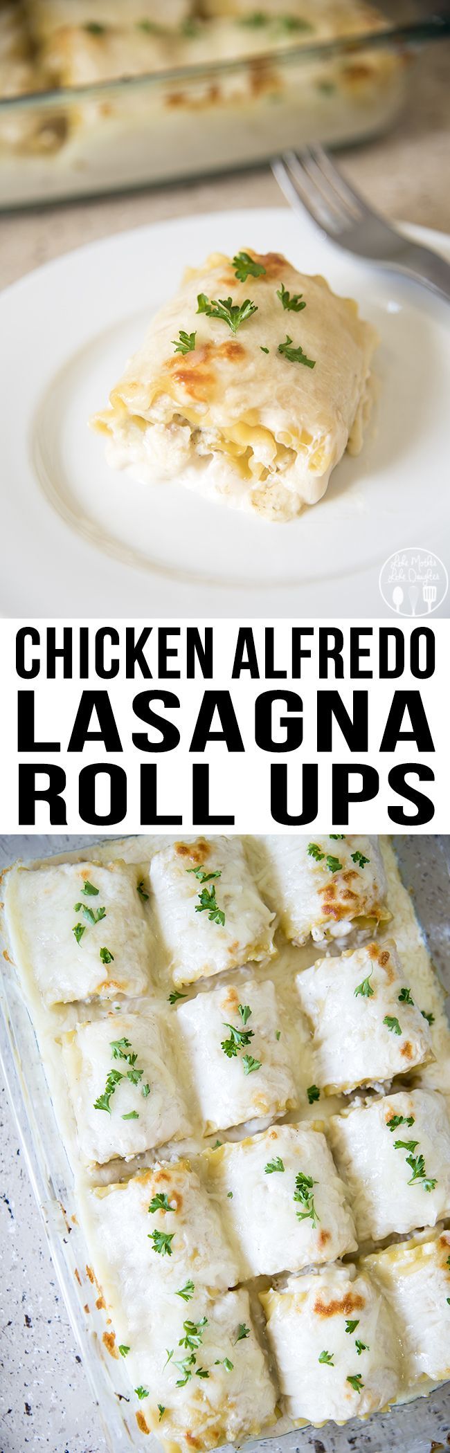 Chicken Alfredo Lasagna Roll Ups – These delicious lasagna roll ups are ready in 30 minutes for an easy weeknight meal that your