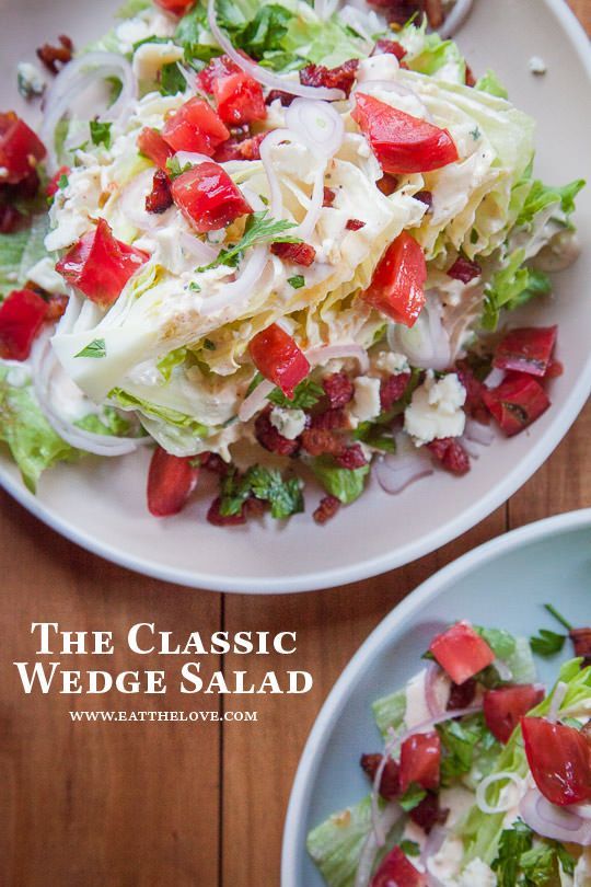 Classic wedge salad with blue cheese dressing