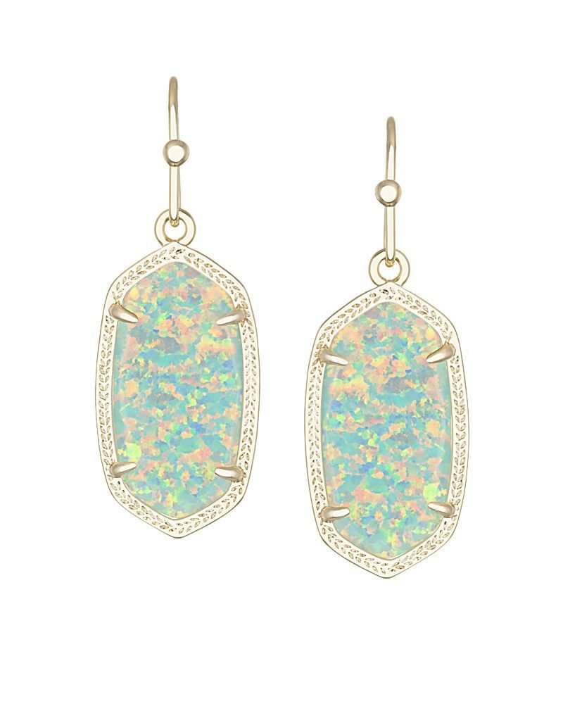 Dani Earrings in Aqua Kyocera Opal – Kendra Scott Jewelry.