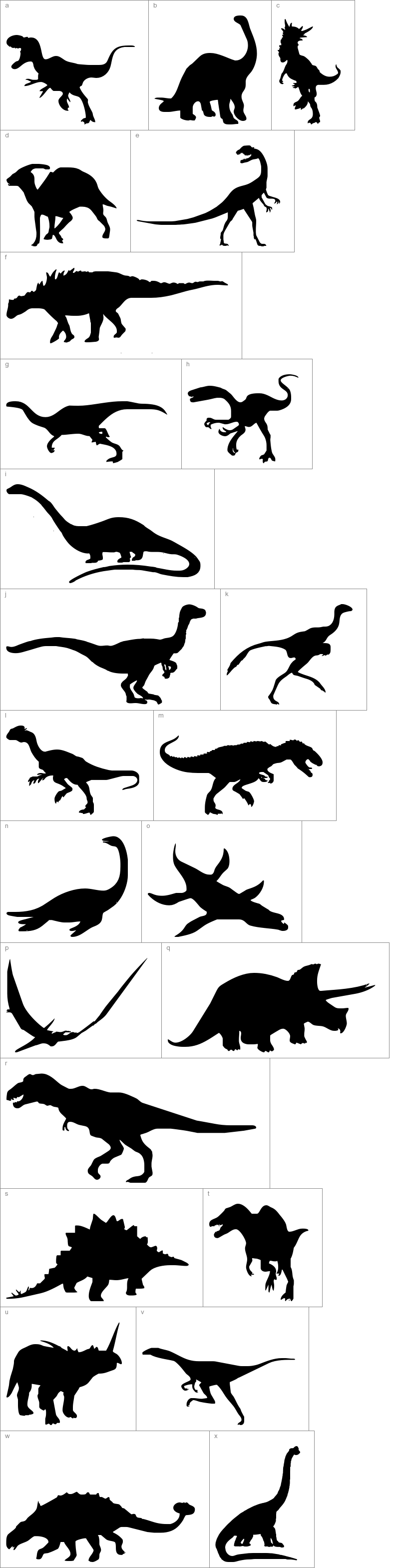 Dinosaur Dingbats Silhouettes, Stencil, Templates….Great for a Boysroom Wallpainting or Dino Party!