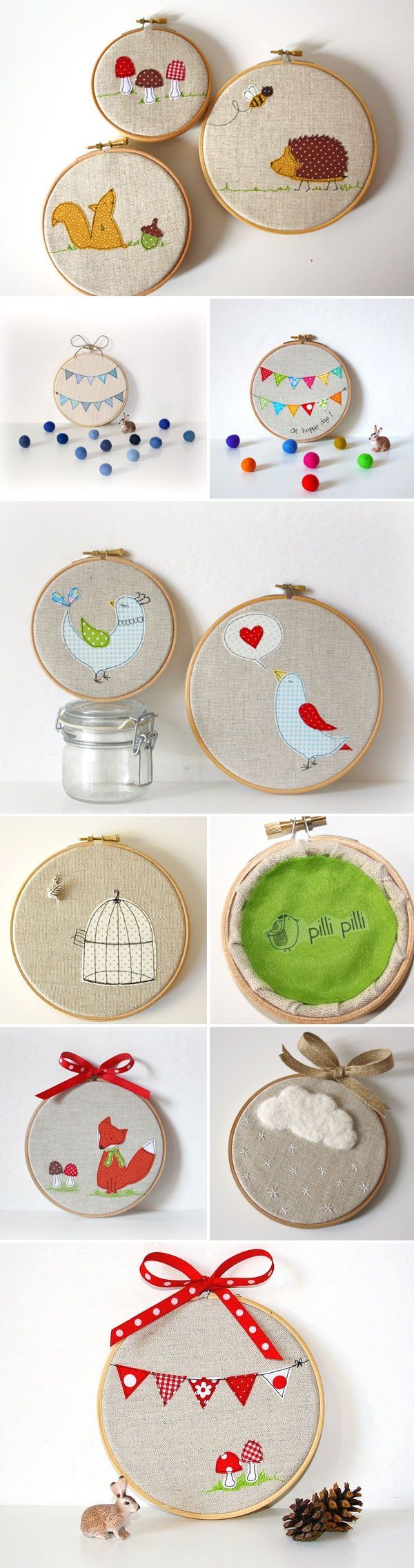 DIY Inspiration with this Pilli-Pilli-Embroidery. Gather Little Scraps of Fabric and Layer them as like appliques.  These are made