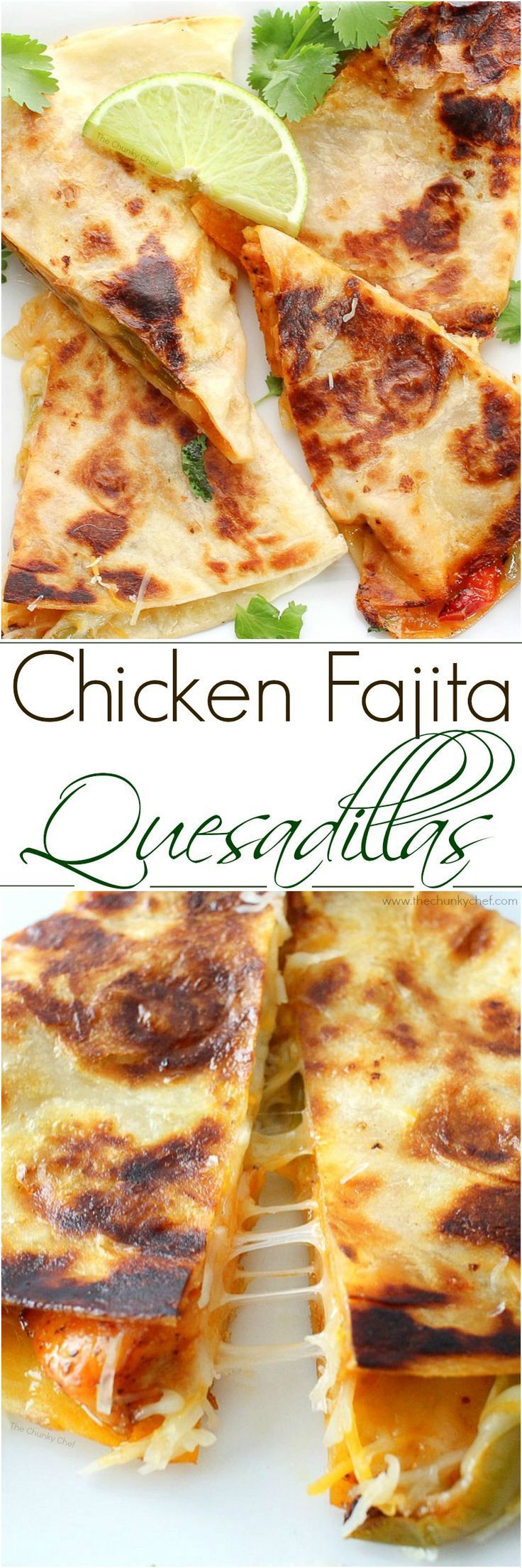 Do you love chicken fajitas?  Do you love quesadillas?  Combine the two and you have one amazing quesadilla you’ll want to make