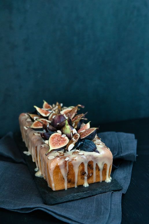 Fig Almond Tea Cake w Coconut Honey Glaze