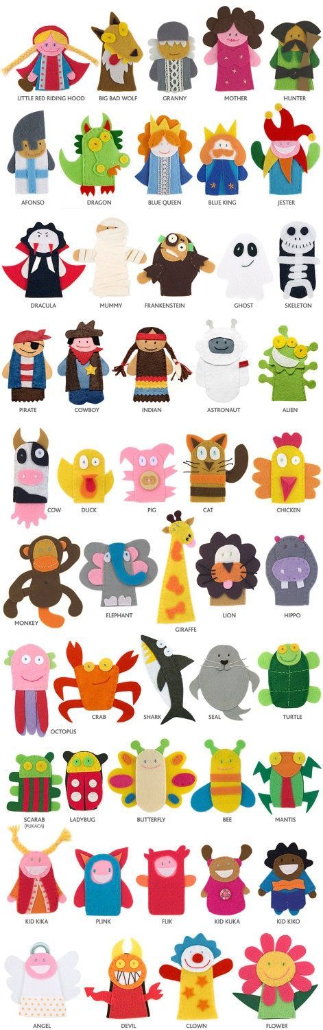 finger puppets, great ideas for hand puppets