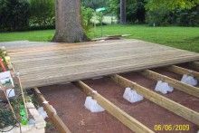 Floating Deck Ideas They sell the supports at Lowes and Home Depot fairly cheap.