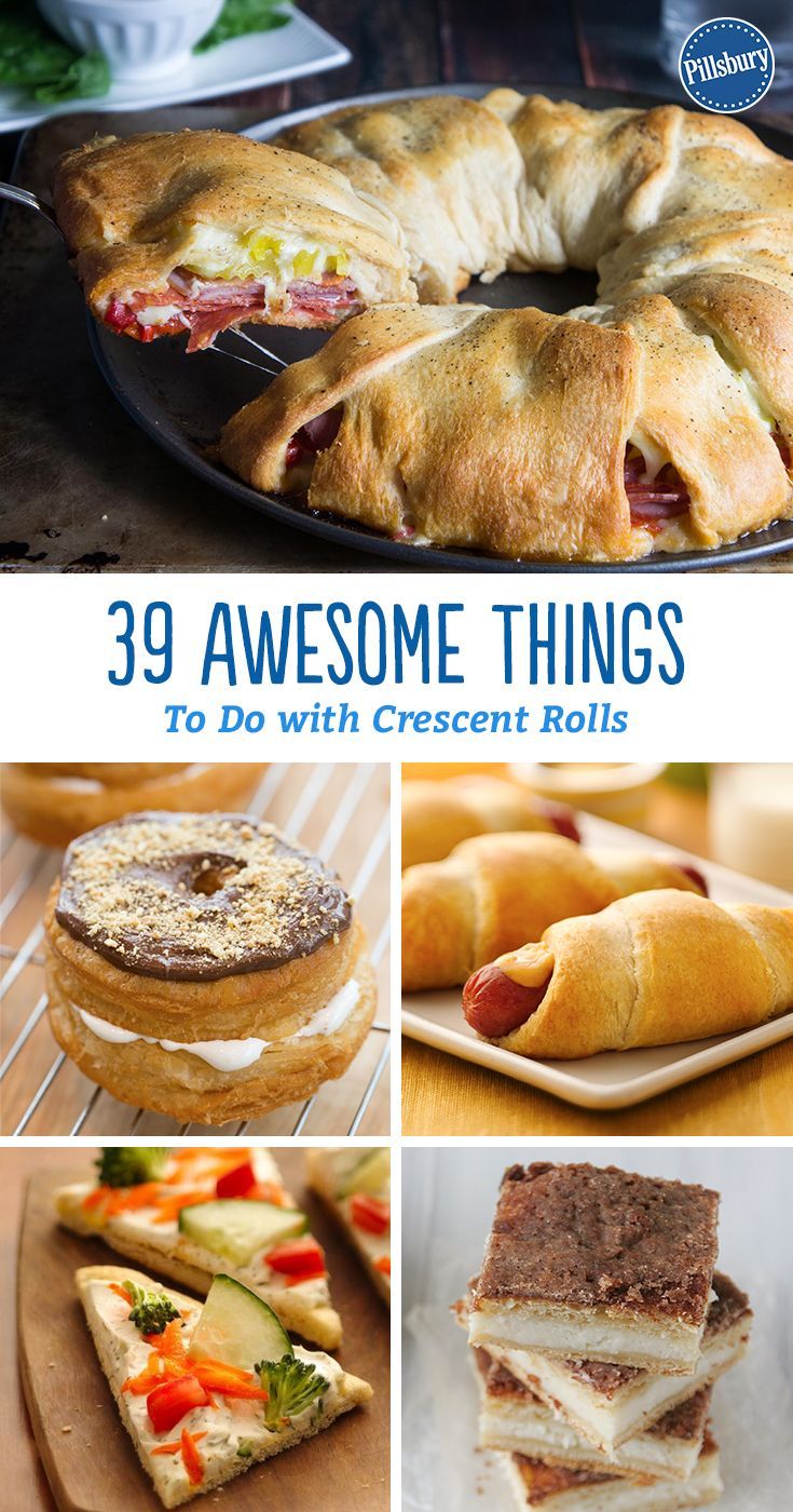 Here’s 39 awesome things to do with crescent rolls! It all started with a humble (flaky, buttery, golden) dinner roll. Out of