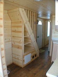 Hergert – Rich the Cabin Man – tiny house with built in stairs / storage & propane heater underneath