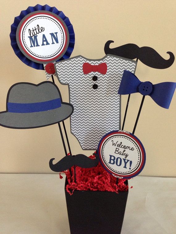 Little Man Mustache Baby Shower Centerpiece by DivaDecorations