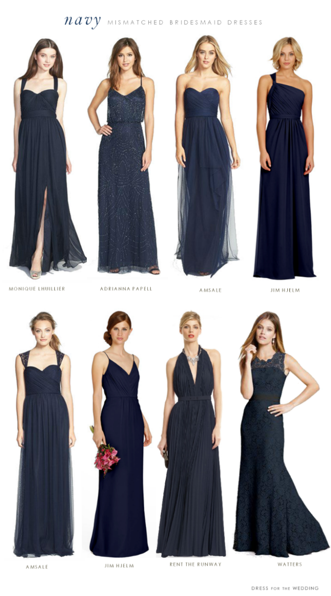Love these picks from @Dress for the Wedding  for navy bridesmaids dresses!