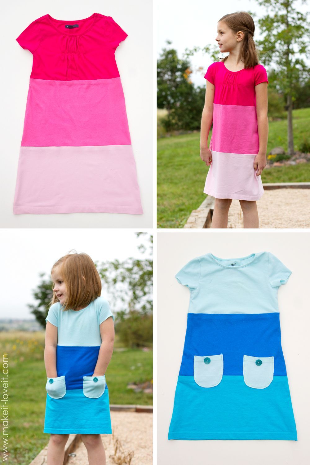 Make a Color-Block Dress with pockets (…from old Tshirts) — Make It and Love It