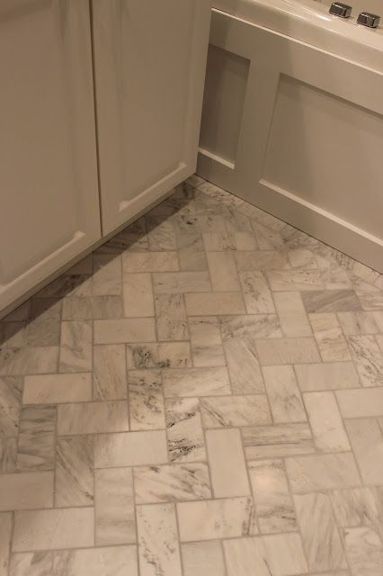 Master Bathroom Renovation – herringbone floor