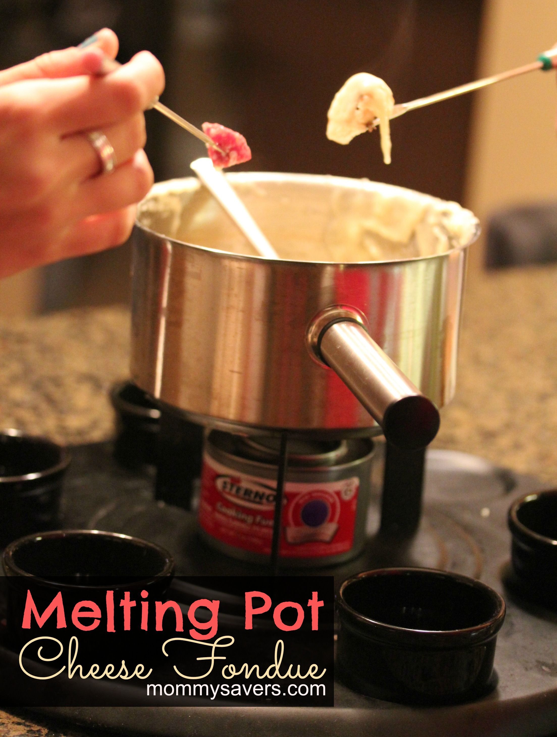 Melting Pot Cheese Fondue Recipe – Easy to make, and a fraction of the price of taking the family out to eat at an expensive