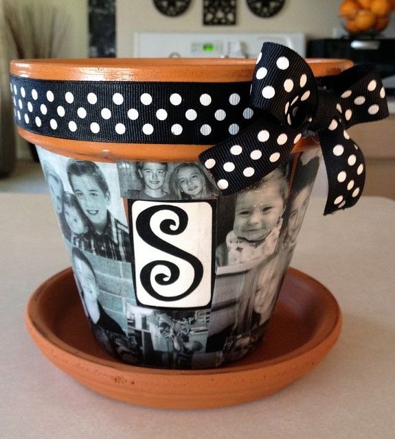 Mod Podge Photo Flower Pot ~ Great gift idea… Mother’s Day, Grandparents, Anniversary, etc.