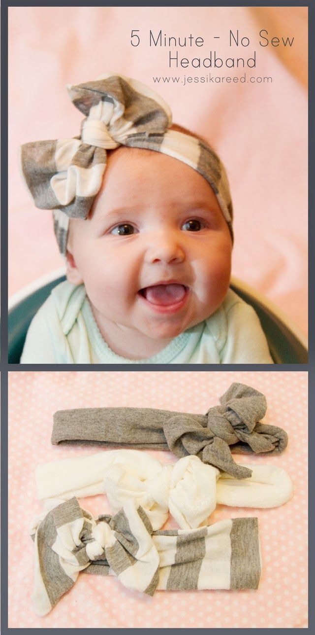 No-Sew Bow Headband  40 Homemade No-Sew DIY Baby and Toddler Gifts – DIY for Life