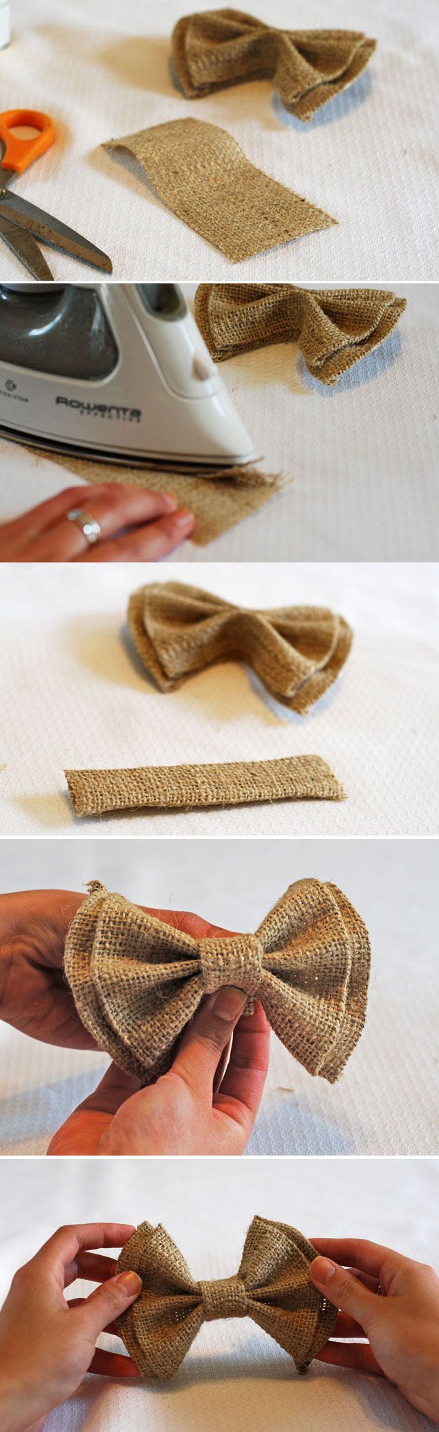 No Sew DIY Clip on Bow Ties – could make regular ties out of burlap as well. There is also colored burlap. What a neat idea for a