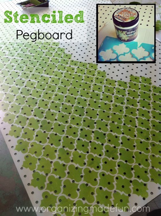 Organizing Made Fun: How to put pegboard on a block wall to cover up ugly pipes {and more details}.  I like the idea of decorated