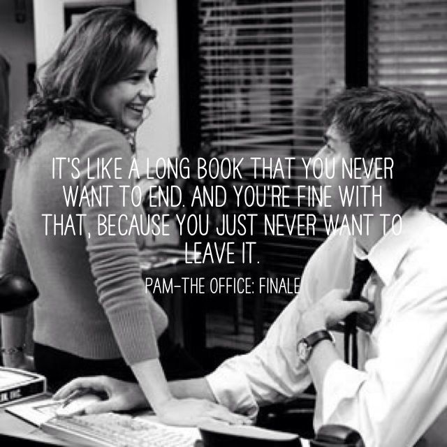 Pam’s description of her relationship with Jim. Jim and Pam – The Office Finale. Adorable.