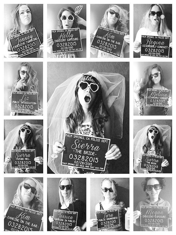 PRINTABLE Bachelorette Party Mugshot Signs. by HarvestPaperCo