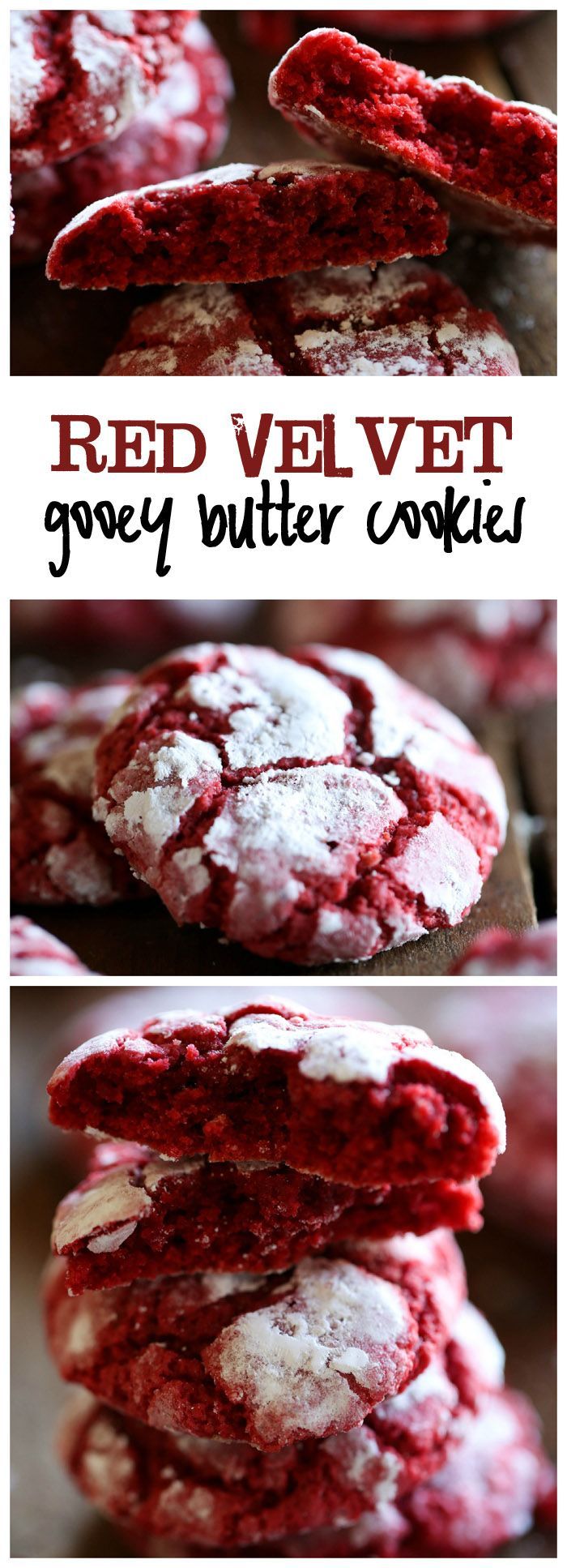 Red Velvet Gooey Butter Cookies… these cookies are so soft and the flavor is delicious! A perfect holiday treat!