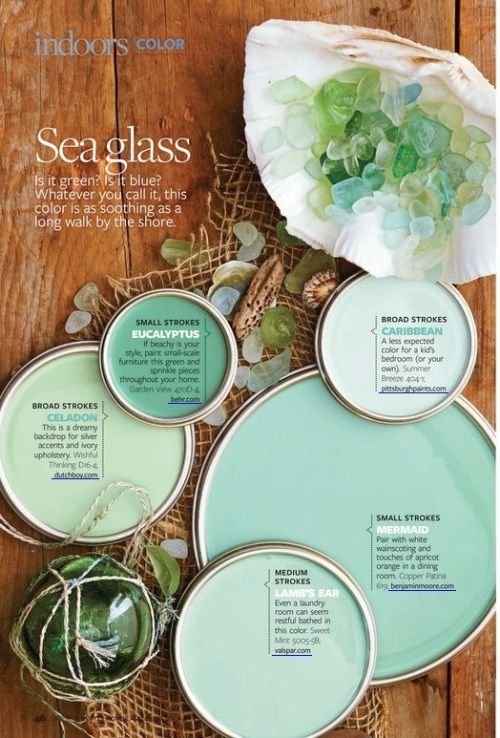 Sea Glass Inspired Decor…Bringing the Beach Indoors June 3, 2013 Sara Silver . Home Design, Inspiration	. beach bungalow, Beach