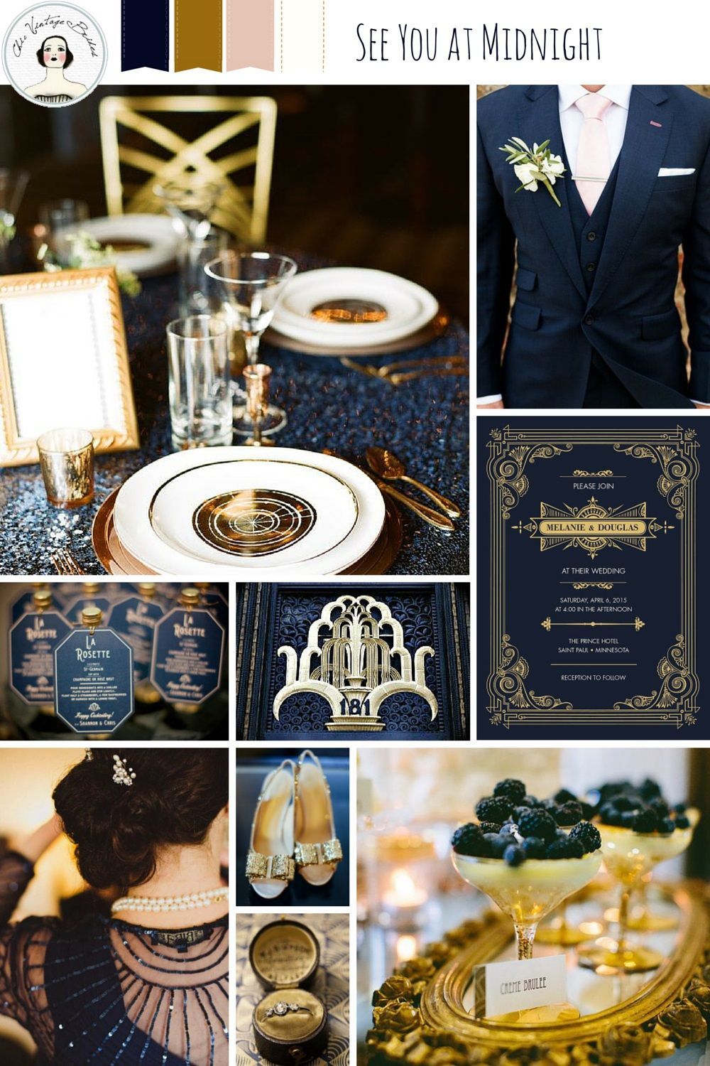 See You At Midnight – New Year’s Eve Wedding Inspiration in Midnight Blue and Gold