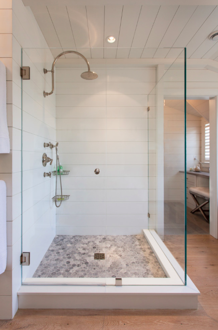 shiplap in the shower, WOW!! the lovely glass shower is beautiful.. love it!!