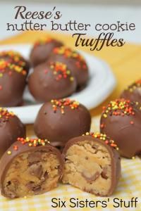 Six Sisters Reese’s Nutter Butter Cookie Truffles Recipe. A quick and easy No Bake dessert!