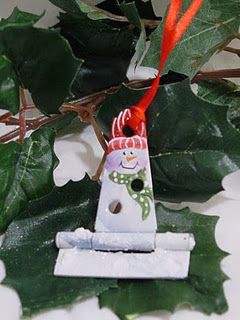 Snowman and Santa Hinge ornaments