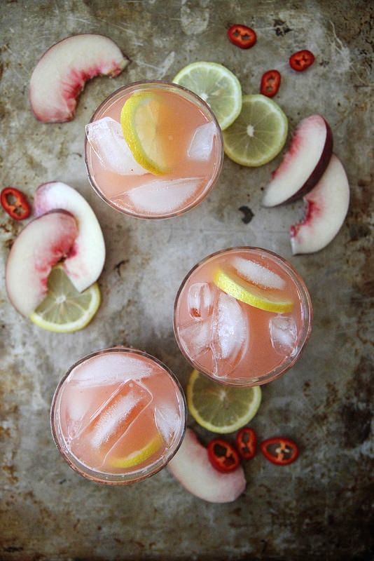 spicy white peach lemonade recipe | via: heather cristo