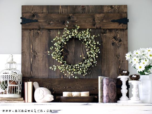 Spring Mantel… love the bird cage and barn door!! @June Kuiper Kuiper Kuiper Kuiper Kuiper Kuiper Matthews