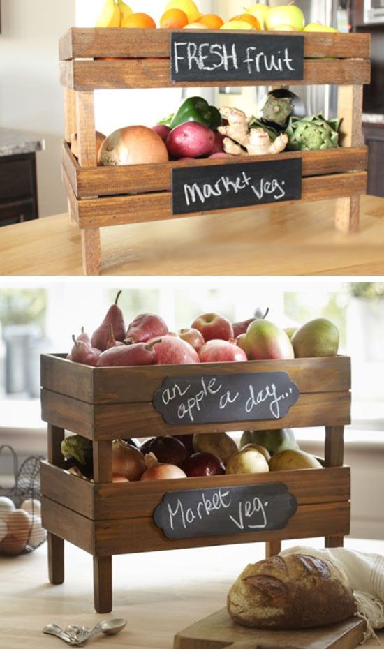 Stackable Fruit and Vegetable Crates | DIY Pottery Barn Decor Knock Offs | DIY Pottery Barn Living Room Ideas on a Budget