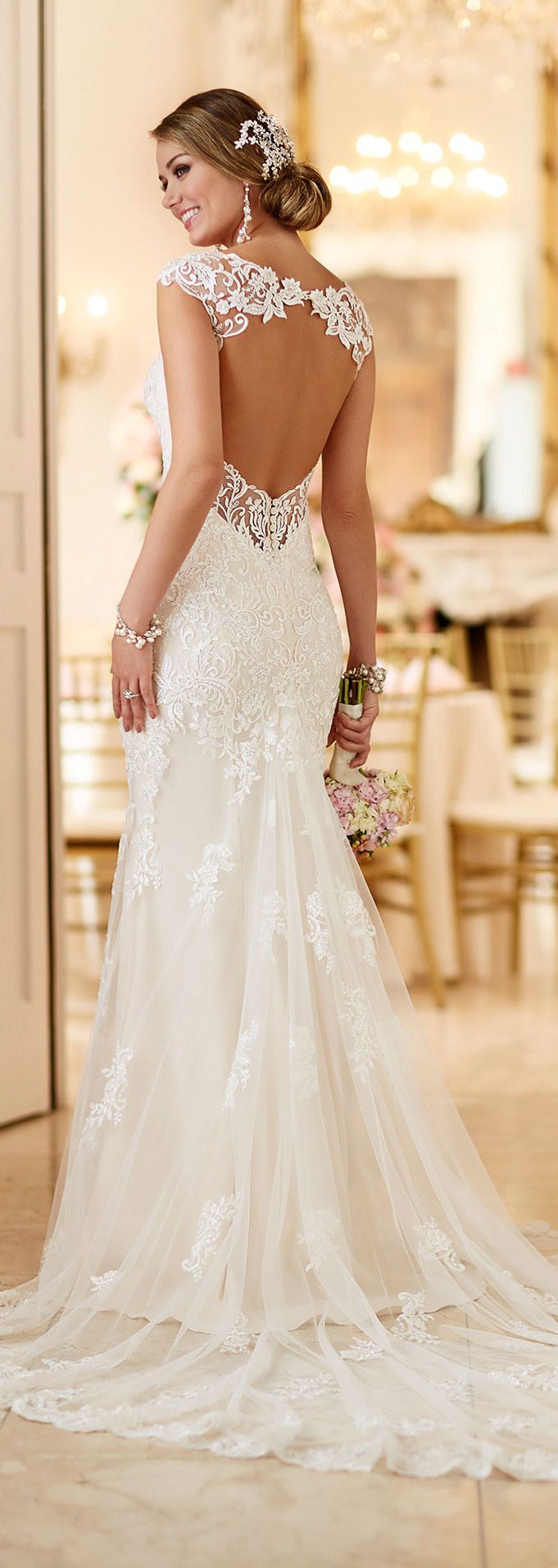 Stella York open back lace wedding dresses