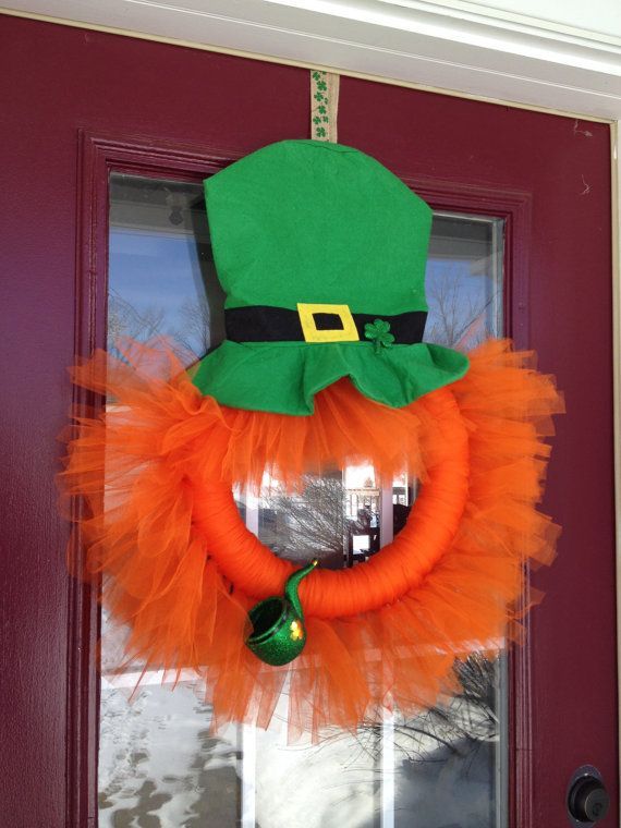 St+Patrick’s+Day+Tulle+Wreath++Leprechaun+by+CraftyCreationsLJR,+$30.00