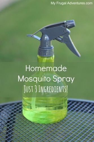 Super simple homemade mosquito repellent- just 3 ingredients!  Skip all the chemicals and foul smell of regular sprays and give