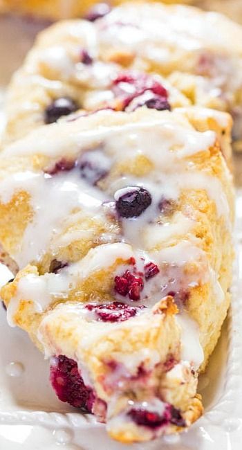 The Best Glazed Mixed Berry Scones – If you’ve always thought scones were dry, this easy recipe will change your mind forever!