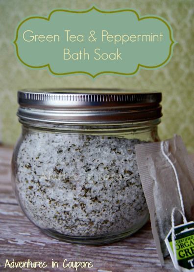 This DIY Green Tea and Peppermint Bath Soak is perfect for rejuvenating tired muscles and drawing toxins from your body! So simple