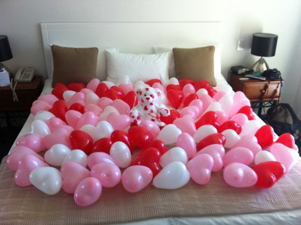 When the most romantic night of the year ends, my husband would be surprised to see the festive balloons covering the bed! A final