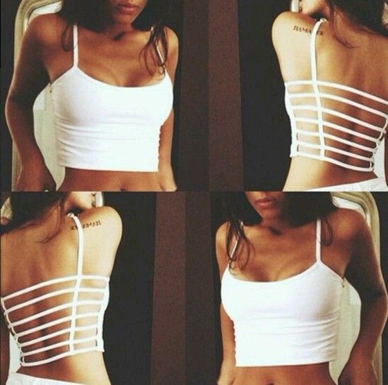 White Plain Cut Out Backless Crop Top  way way way obsessed with this top! SO CUTE