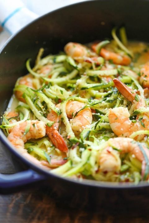 Zucchini Shrimp Scampi – Traditional shrimp scampi made into a low-carb dish with zucchini noodles. It’s unbelievably easy, quick