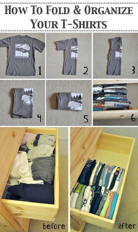 31 Clothing Tips Everyone Should Know–Folding and organizing t-shirts