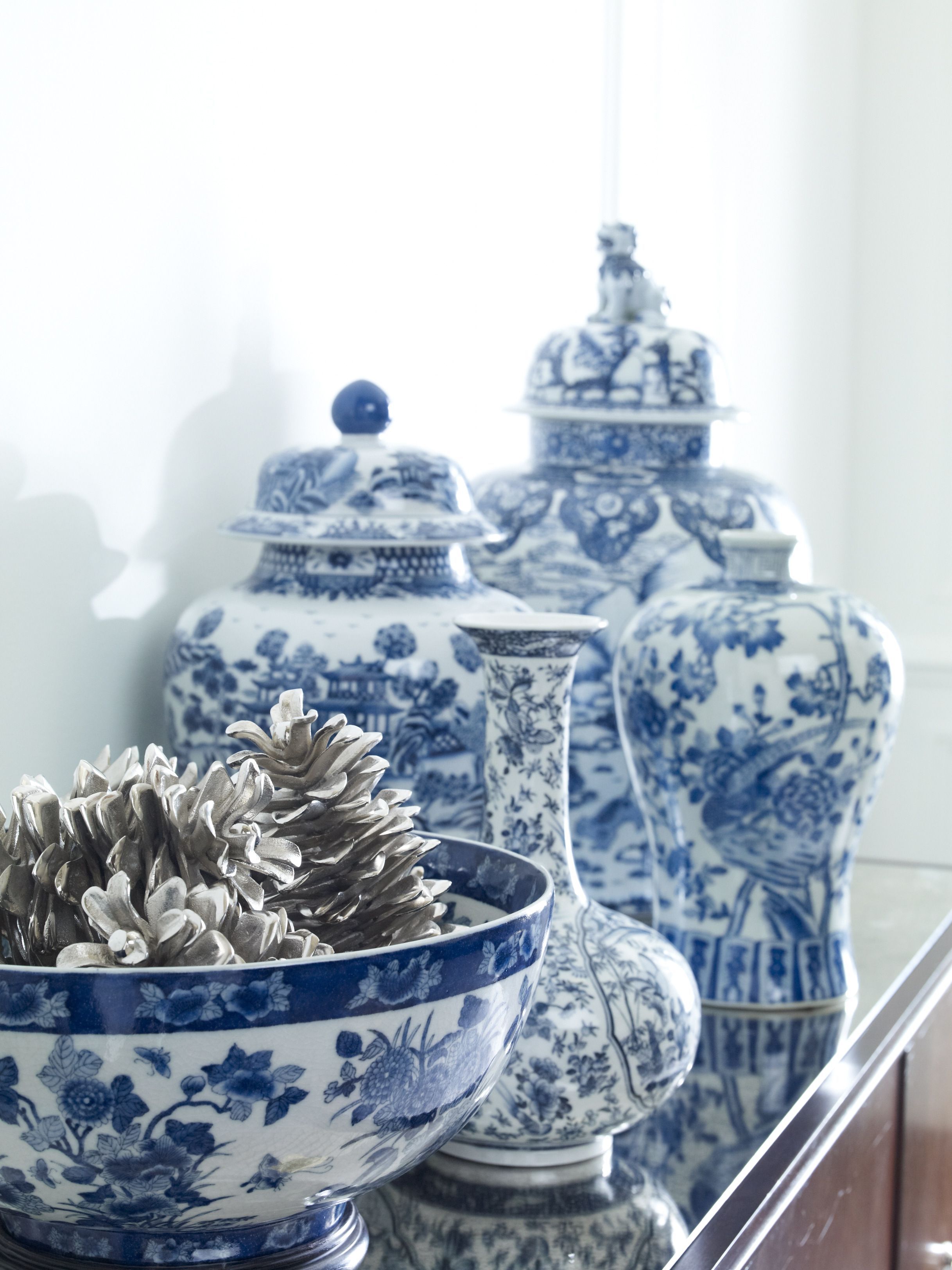 always putting together your blue & white as a collection, makes a statement!