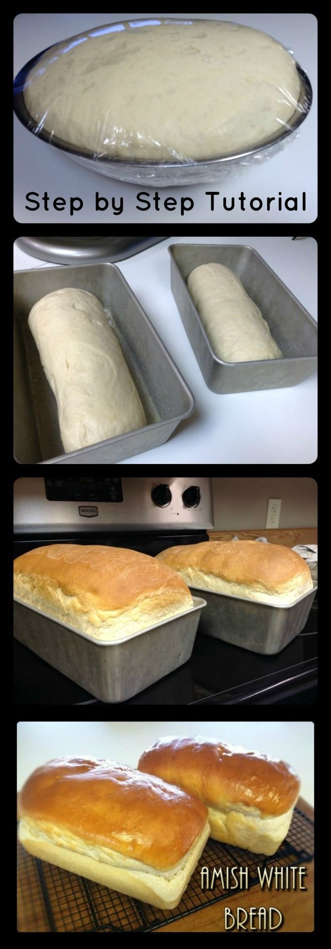 Amish White Bread Step by Step photo tutorial 6 simple ingredient and you have your own homemade bread!
