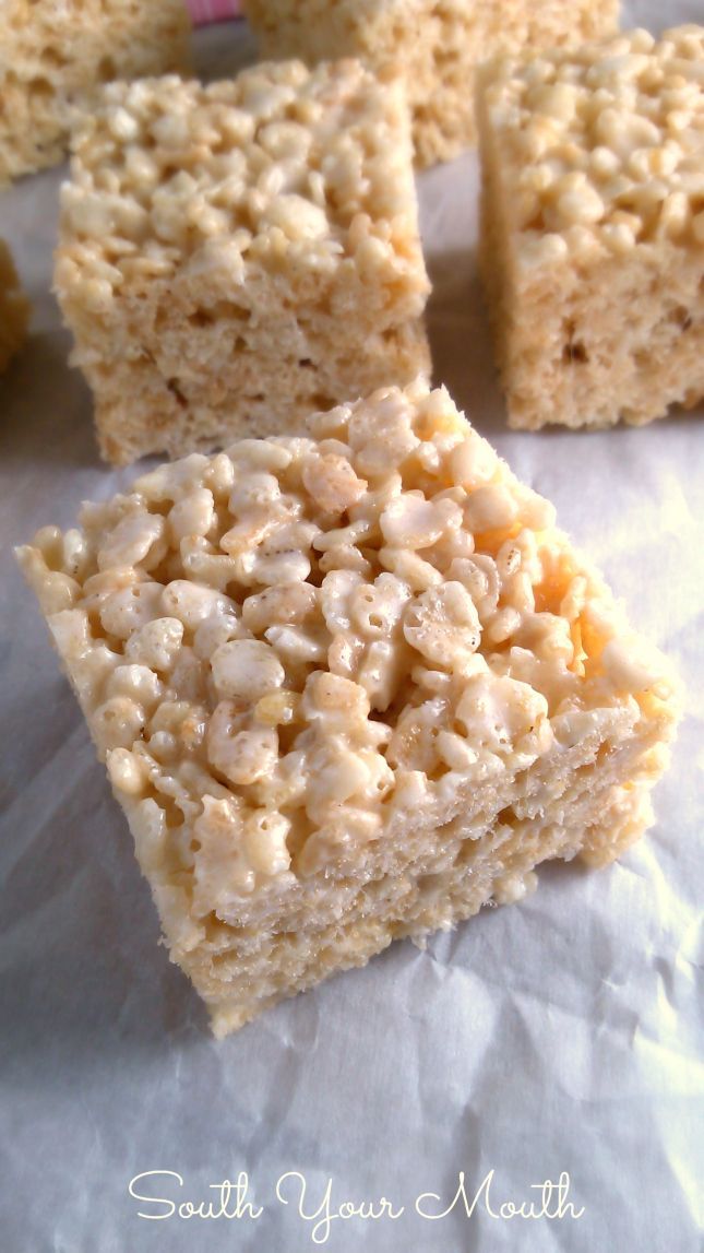 Best EVER Rice Krispie Treats… These aren’t your plain-jane, back-of-the-box-recipe crispy rice treats. These are rich and