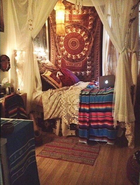 Bohemian room. Instead of a bed, maybe a couch or daybed