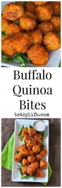 Buffalo Quinoa Bites. A healthy snack recipe your whole family will love!