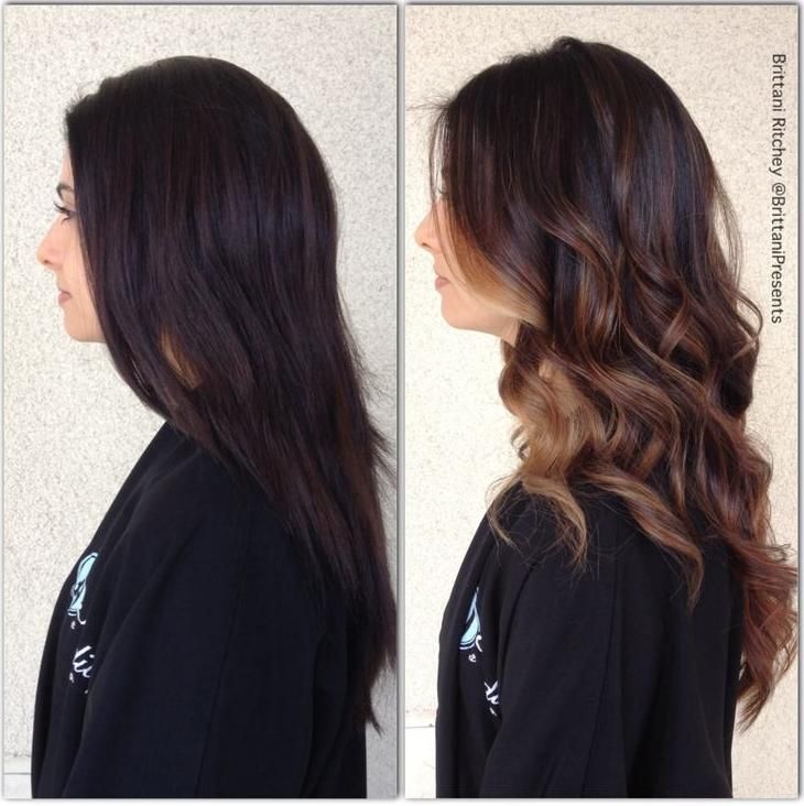 chocolate brown with caramel highlights